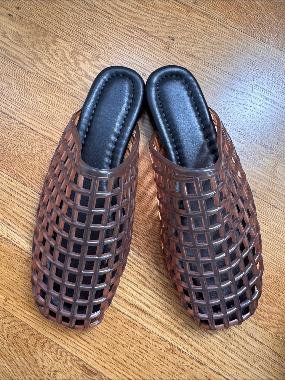 Women’s Sz 6.5 Brown Jelly Slip-On Mules slides NEW with Box!